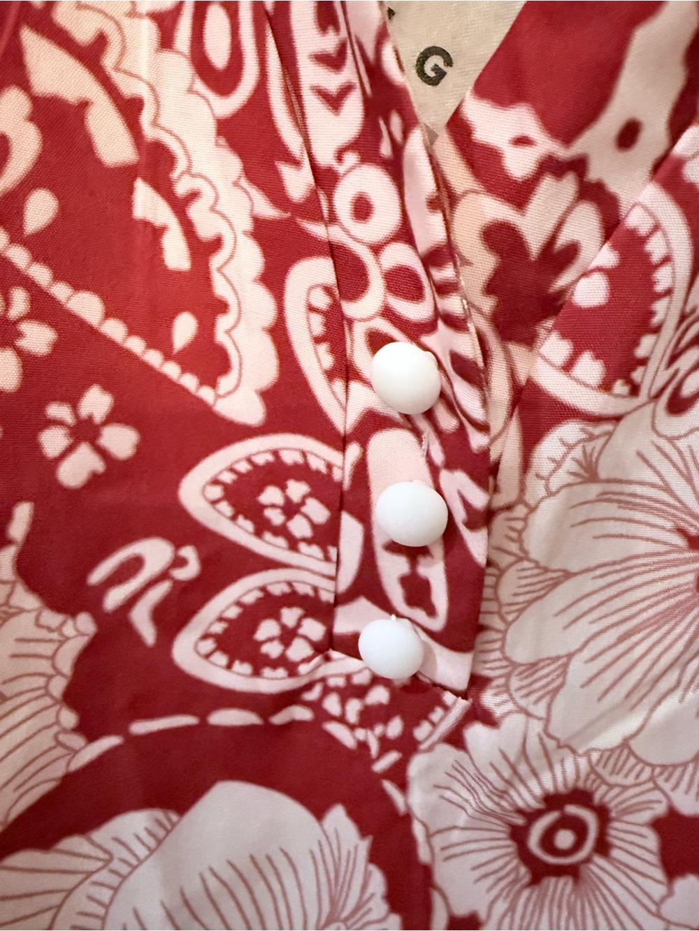 Cherrybetty Red & White Printed Tunic Top Size Large NWT - Picture 3 of 8